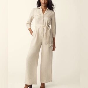 J.Mclaughlin Ernst Linen Blend V-Neck Jumpsuit XS